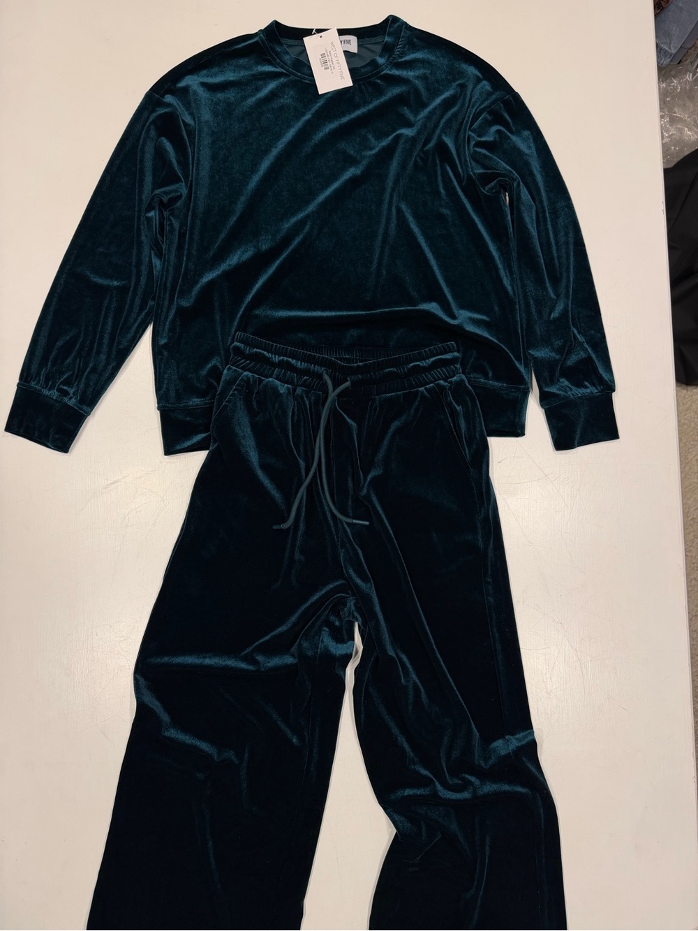 Women’s Party Hopper Set Velour Jumpsuit & Top Set - Dark Green